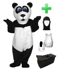 Kostüm Panda 2 + Haube + Kissen + Tasche (Werbefigur)