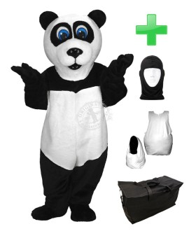 Kostüm Panda 2 + Haube + Kissen + Tasche (Werbefigur)