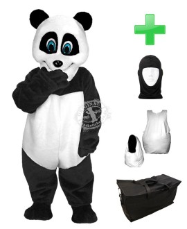 Kostüm Panda 3 + Haube + Kissen + Tasche (Werbefigur)