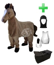 2. Personen Pferd Kostüm 3 + Haube + Kissen + Tasche (Professionell)