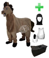 2. Personen Pferd Kostüm 2 + Haube + Kissen + Tasche (Werbefigur)
