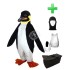 Kostüm Pinguin 1 + Haube + Kissen + Tasche (Werbefigur)