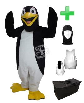 Kostüm Pinguin 4 + Haube + Kissen + Tasche (Werbefigur)
