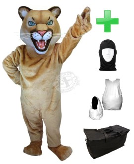 Kostüm Wildkatze / Puma 1 + Haube + Kissen + Tasche (Werbefigur)