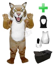 Kostüm Wildkatze / Tiger 3 + Haube + Kissen + Tasche (Werbefigur)