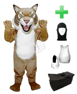 Kostüm Wildkatze / Tiger 3 + Haube + Kissen + Tasche (Werbefigur)