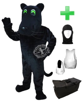 Kostüm Panther 2 + Haube + Kissen + Tasche (Werbefigur)