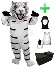 Kostüm Schneetiger 1 + Haube + Kissen + Tasche (Werbefigur)