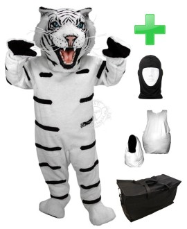 Kostüm Schneetiger 1 + Haube + Kissen + Tasche (Werbefigur)