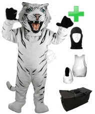 Kostüm Schneetiger 2 + Haube + Kissen + Tasche (Werbefigur)