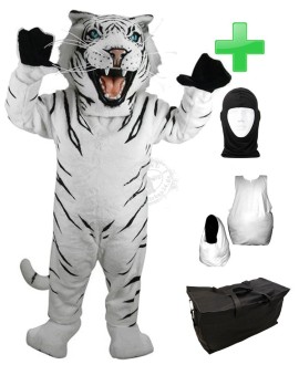 Kostüm Schneetiger 2 + Haube + Kissen + Tasche (Werbefigur)