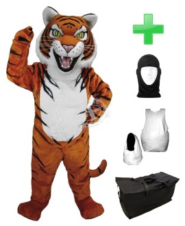 Kostüm Tiger 3 + Haube + Kissen + Tasche (Werbefigur)
