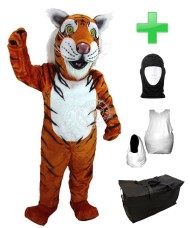 Kostüm Tiger 4 + Haube + Kissen + Tasche (Werbefigur)