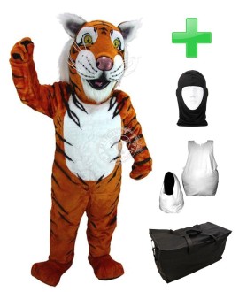 Kostüm Tiger 4 + Haube + Kissen + Tasche (Werbefigur)