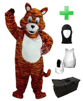Kostüm Tiger 5 + Haube + Kissen + Tasche (Werbefigur)