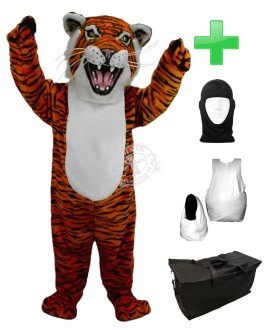 Kostüm Tiger 6 + Haube + Kissen + Tasche (Werbefigur)