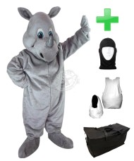 Kostüm Nashorn 1 + Haube + Kissen + Tasche (Werbefigur)
