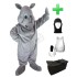 Kostüm Nashorn 1 + Haube + Kissen + Tasche (Werbefigur)
