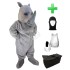Kostüm Nashorn 3 + Haube + Kissen + Tasche (Professionell)