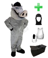 Kostüm Wildschwein 2 + Haube + Kissen + Tasche (Professionell)
