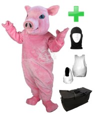 Kostüm Schwein 5 + Haube + Kissen + Tasche (Professionell)
