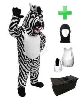 Kostüm Zebra 1 + Haube + Kissen + Tasche (Werbefigur)