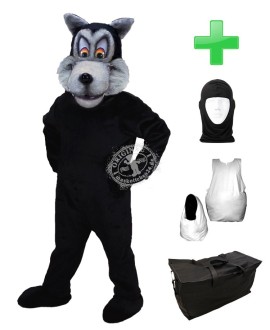 Kostüm Wolf 4 + Haube + Kissen + Tasche (Werbefigur)