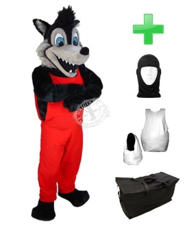 Kostüm Wolf 11 + Haube + Kissen + Tasche (Professionell)