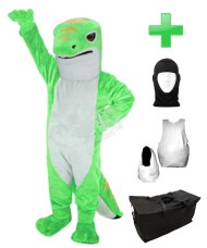 Kostüm Gecko + Haube + Kissen + Tasche (Professionell)