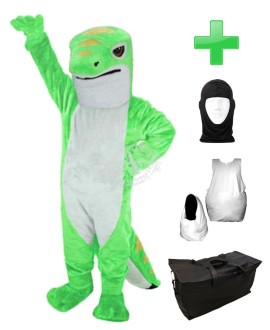 Kostüm Gecko + Haube + Kissen + Tasche (Professionell)