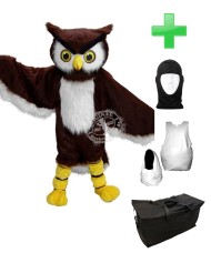 Kostüm Eule Vogel 1 + Haube + Kissen + Tasche (Werbefigur)