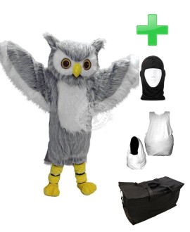 Kostüm Eule Vogel 2 + Haube + Kissen + Tasche (Werbefigur)