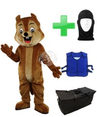 Kostüm Eichhörnchen 9 + Kühlweste "Blue M24" + Tasche "Star" + Hygiene Maske (Hochwertig)