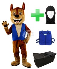 Kostüm Hund 26 + Kühlweste "Blue M24" + Tasche "Star" + Hygiene Maske (Hochwertig)