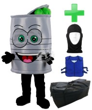 Kostüm Konservendose + Kühlweste "Blue M24" + Tasche "XL" + Hygiene Maske (Hochwertig)