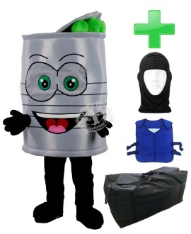 Kostüm Konservendose + Kühlweste "Blue M24" + Tasche "XL" + Hygiene Maske (Hochwertig)