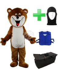 Kostüm Bär 22b + Kühlweste "Blue M24" + Tasche "Star" + Hygiene Maske (Hochwertig)
