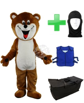 Kostüm Bär 22b + Kühlweste "Blue M24" + Tasche "Star" + Hygiene Maske (Hochwertig)