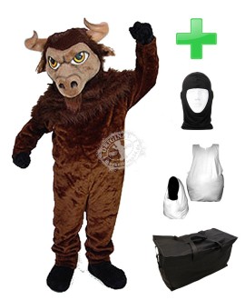 Kostüm Bison 1 + Haube + Kissen + Tasche (Werbefigur)