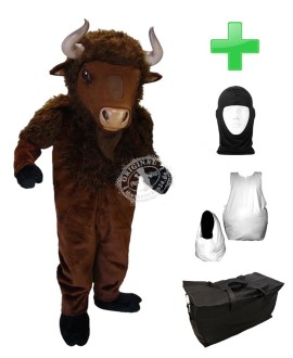 Kostüm Büffel 1 + Haube + Kissen + Tasche (Werbefigur)