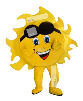 243d Logo Druck "Vorne" für Kostüm Sonne Maskottchen
