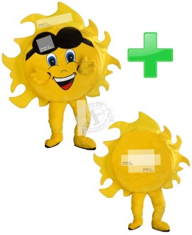 243c Logo Drucke "Vorne & Hinten" für Kostüm Sonne Maskottchen