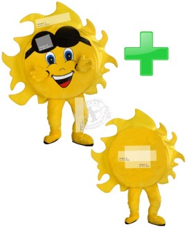 243d Logo Drucke "Vorne & Hinten" für Kostüm Sonne Maskottchen