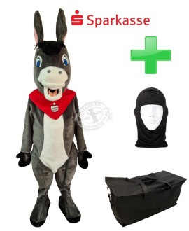 Sparkassen "Goldi" Esel + Tasche "Star" + Hygiene Maske (Hochwertig)