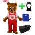 REWE "Bär" Kostüm + Kühlweste "Blue M24" + Tasche "Star" + Hygiene Maske (Hochwertig)