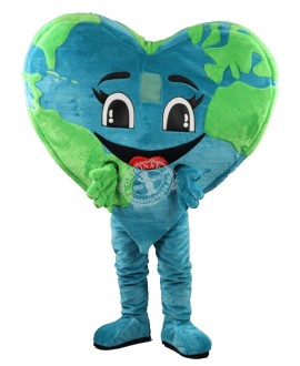 Kostüm Herz "Welt" Maskottchen (Hochwertig)
