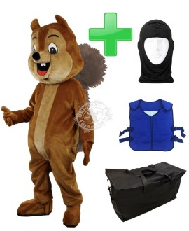 Kostüm Eichhörnchen 10 + Kühlweste "Blue M24" + Tasche "Star" + Hygiene Maske (Hochwertig)