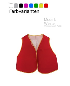 Ersatz Zubehör Weste Modell "Hochwertig" (Rot oder Farben nach Wahl)