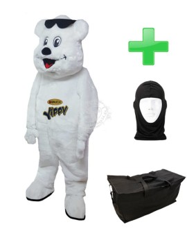 Rauch "Yippy" Bär Kostüm Maskottchen + Tasche "Star" + Hygiene Maske (Hochwertig)