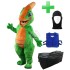 Kostüm Dinosaurier 10 + Kühlweste "Blue M24" + Tasche "XL" + Hygiene Maske (Hochwertig)